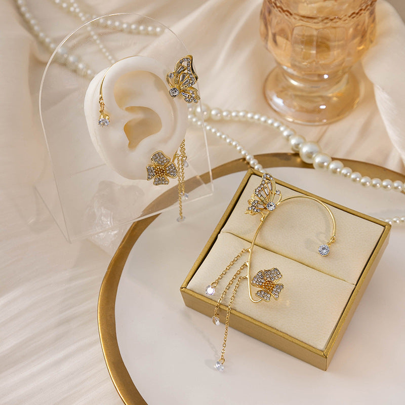 Pendientes Flor de mariposa acero + Collar de Regalo